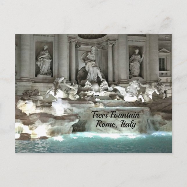 Postal Fontana de Trevi, Roma Italia (Anverso)