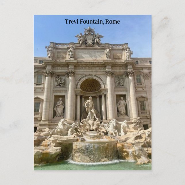 Postal Fontana de Trevi, Roma, Italia Diseño (Anverso)