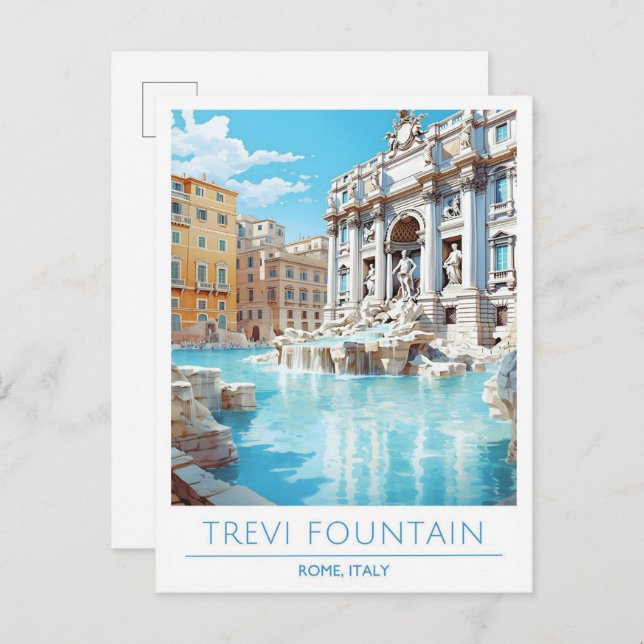 Postal Fontana de Trevi Roma Italia Viaje de moda (Anverso / Reverso)
