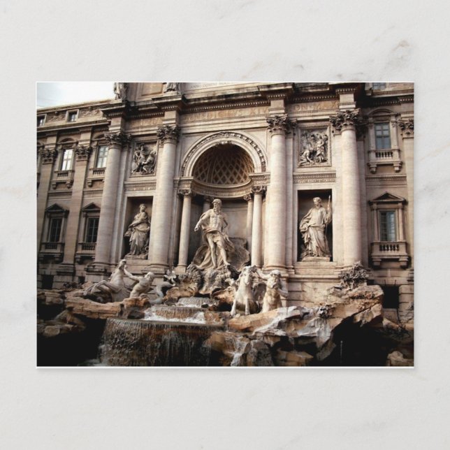 Postal Fontana de Trevi Roma Viaje (Anverso)