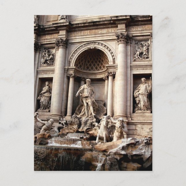 Postal Fontana de Trevi Roma Viaje (Anverso)