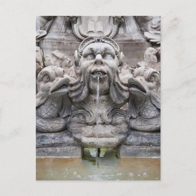 Postal Fontana del Panteón (1575) diseñada por Giacomo (Anverso)