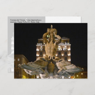 Postal Fontana del Tritone, Rome, Italy  - 