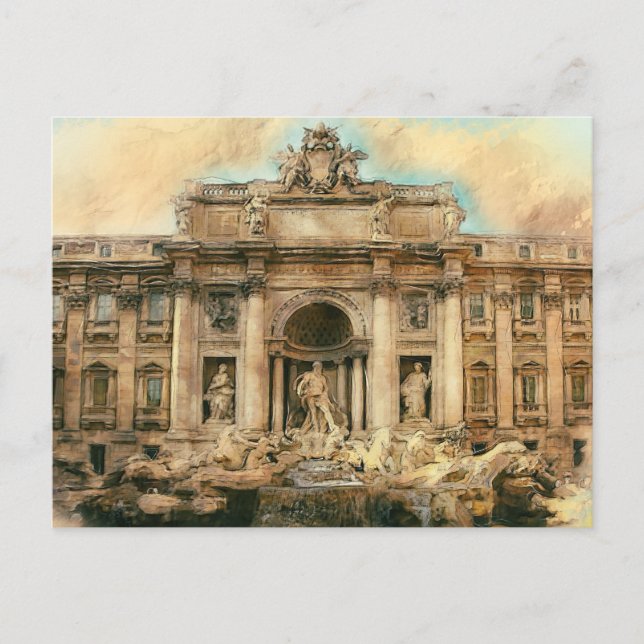 Postal Fontana di Trevi (Anverso)