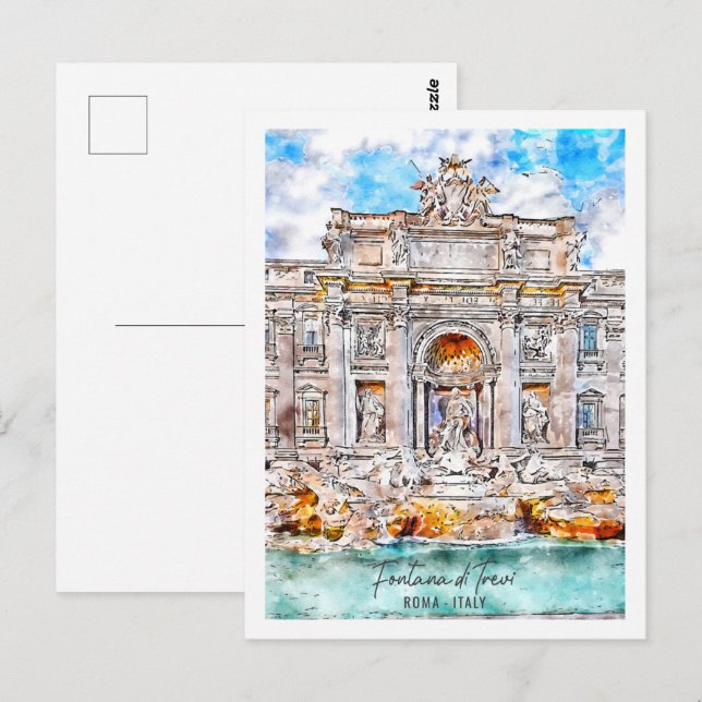 Postal Fontana di Trevi (Anverso / Reverso)