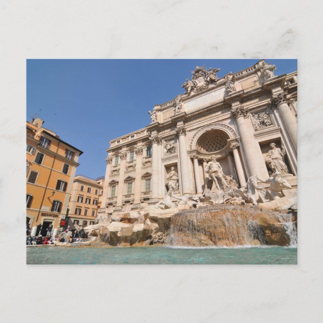Postal Fontana di Trevi en Roma, Italia (Anverso)