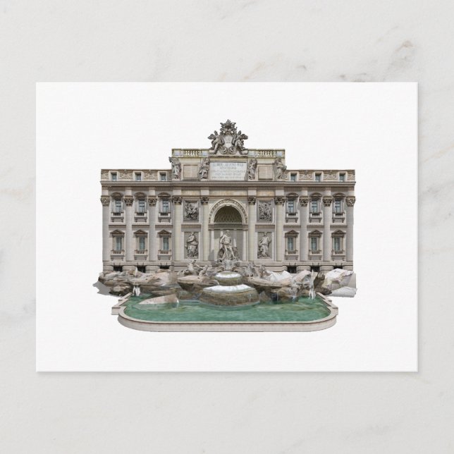 Postal Fontana di Trevi: Fontana de Trevi: Modelo 3D: (Anverso)