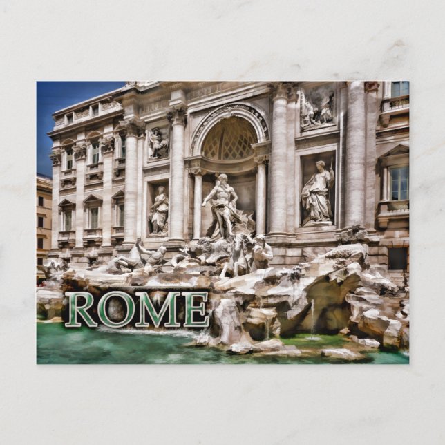 Postal Fontana di Trevi Roma Italia (Anverso)