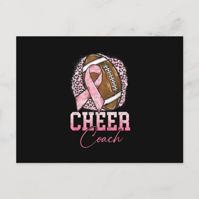 Postal Football Cheer Coach Pink Ribbon Breast Cancer Awa (Anverso)