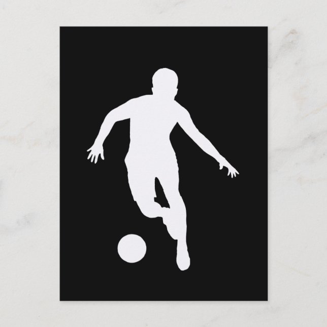 Postal FOOTBALLER (Silueta blanca) (Anverso)