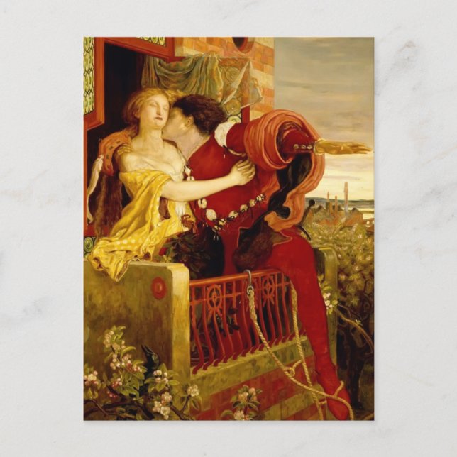 Postal Ford Madox Brown: Romeo y Julieta (Anverso)