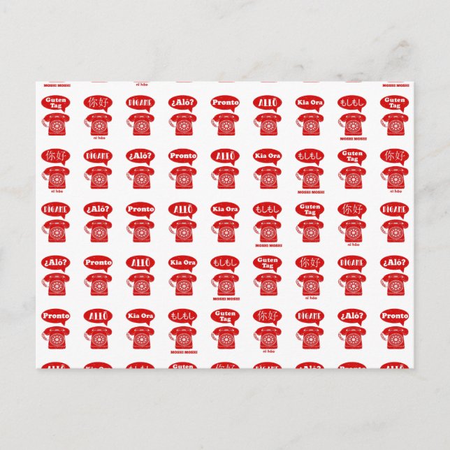 Postal Foreign Language greetings telephone pattern (Anverso)