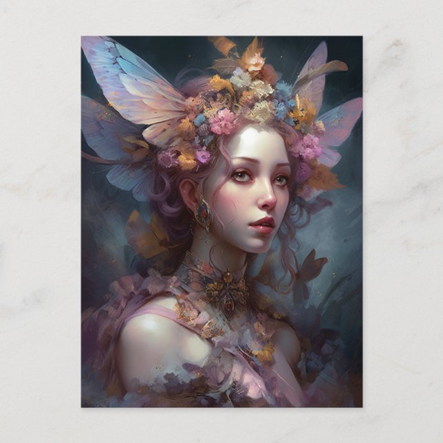 Postal Forest Nymph Fairy Chica Fantasy Art (Anverso)