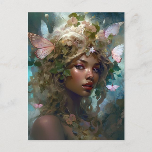 Postal Forest Nymph Fairy Chica Fantasy Art (Anverso)