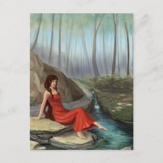 Postal Forestal Rivulet - Fantasy Forest Elf Chica Postca