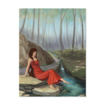 Forestal Rivulet - Fantasy Forest Elf Chica Postca