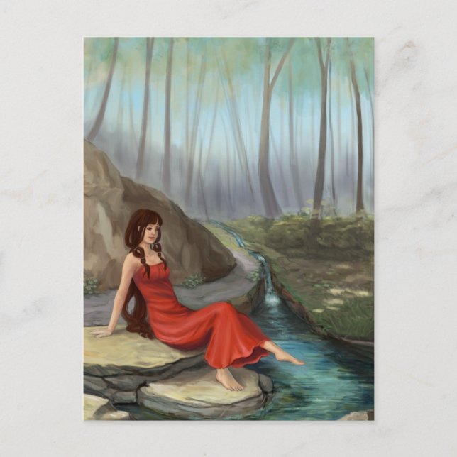Postal Forestal Rivulet - Fantasy Forest Elf Chica Postca (Anverso)
