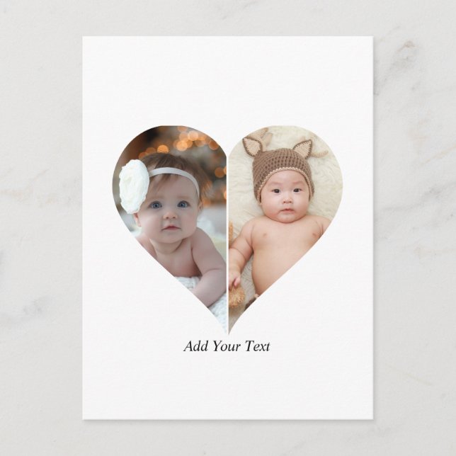 Postal Forma cardíaca 2 Collage de fotos (Anverso)