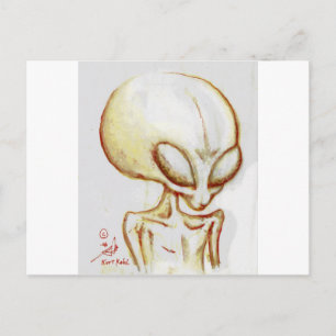 Postal Forma de alienígena Amarillo pequeño -soy el númer