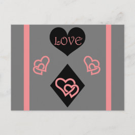 Postal Forma de diamante y corazón "amor"