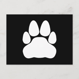 Postal Forma de huella de pata de gato blanca