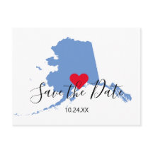 Forma de mapa azul de Alaska Guardar fecha