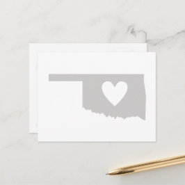 Postal Forma de mapa del estado gris de Oklahoma con cort