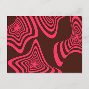 Postal Forma geométrica abstracta rosa, óptica, de moda y