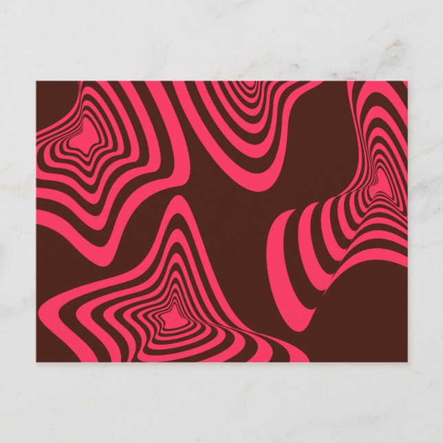 Postal Forma geométrica abstracta rosa, óptica, de moda y (Anverso)
