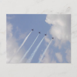 Postal Formación de aviones militares de reacción