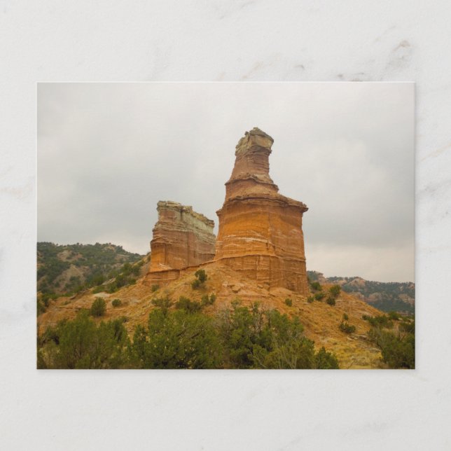 Postal Formación de faro, Cañón Palo Duro, Texas (Anverso)