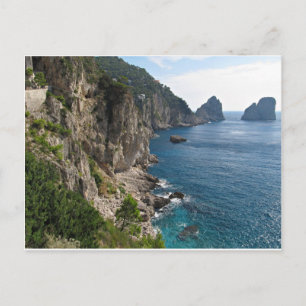 Postal Formación del peñón de Faraglioni en la isla de Ca