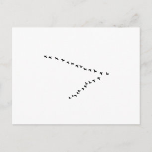 Postal Formación "V" de Geese Volante