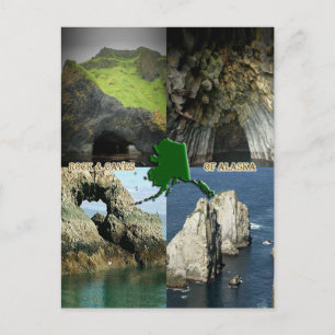 Postal Formaciones rocosas y cuevas en Alaska Collage