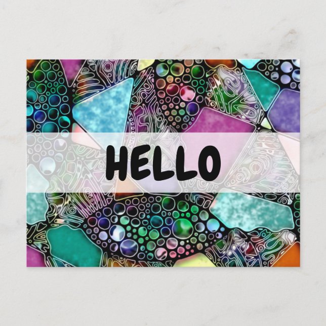 Postal Formas abstractas muy coloridas arte 11 (Anverso)
