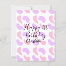 Formas abstractas púrpura rosa cumpleaños feliz 1e