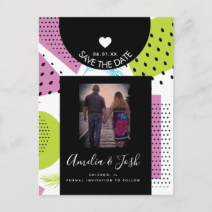 Postal Formas de Collage de Verano Patrón Save the Date