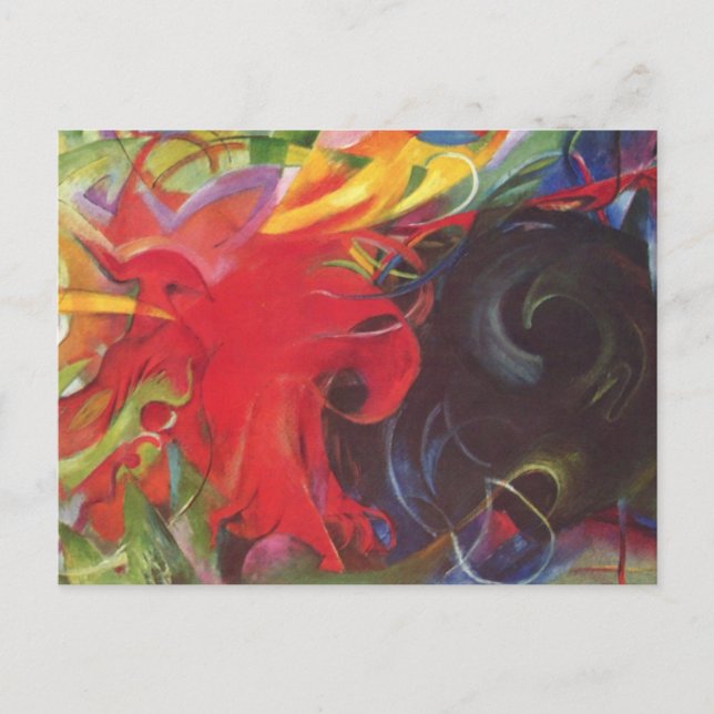 Postal Formas de lucha de Franz Marc, Bella Artes de époc (Anverso)