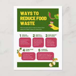 Postal Formas De Reducir El Poster De Desechos De Aliment