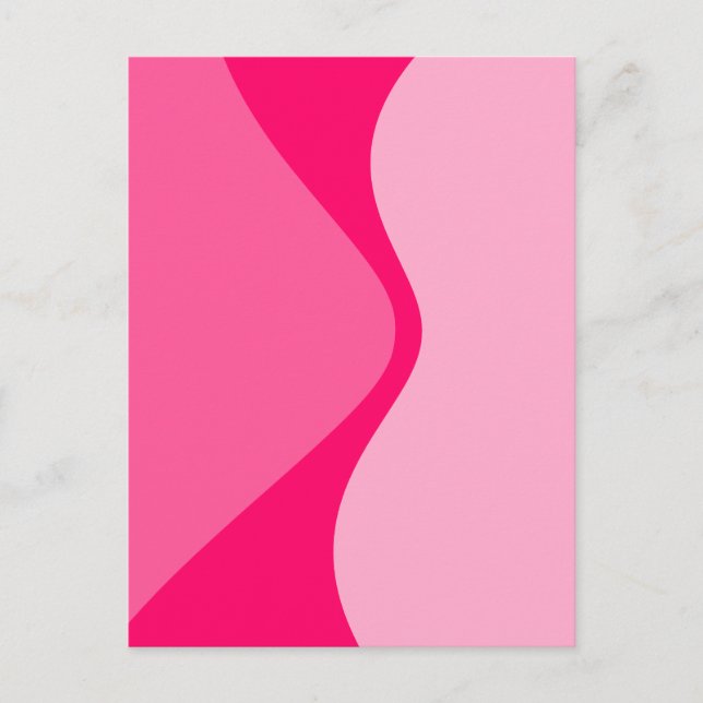 Postal Formas geométricas curvadas de tonos rosas (Anverso)