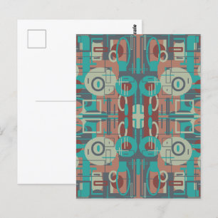 Postal Formas Geométricas Tribales del Suroeste Arte Abst