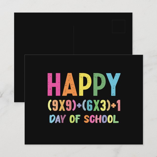 Postal Fórmula Matemática 100 Días De Colegio Profesor De (Anverso / Reverso)