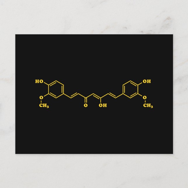 Postal Fórmula química molecular de Curcumin Turmérica (Anverso)