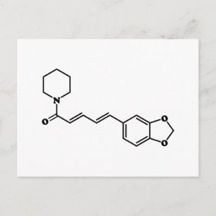 Postal Fórmula química molecular de piperina de pimienta
