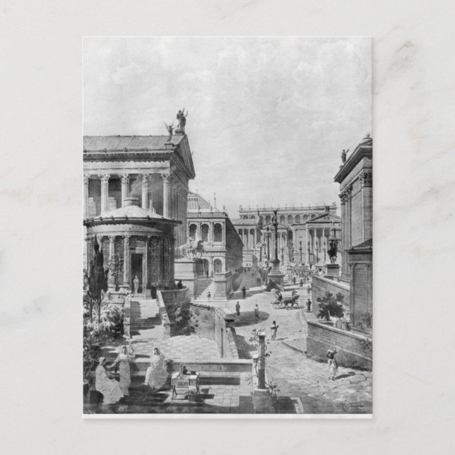 Postal Foro Romano de la Antigüedad, 1914 (Anverso)