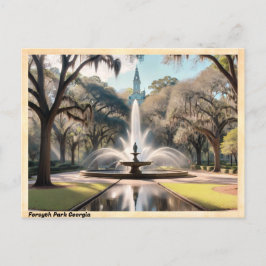 Postal Forsyth Park Georgia Vintage Travel