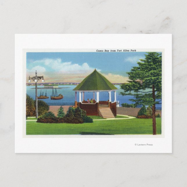 Postal Fort Allen Park View of Casco Bay (Anverso)