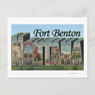 Postal Fort Benton, Montana - Escenas de letras grandes