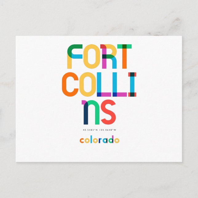 Postal Fort Collins Colorado Mid Century, Pop Art, (Anverso)