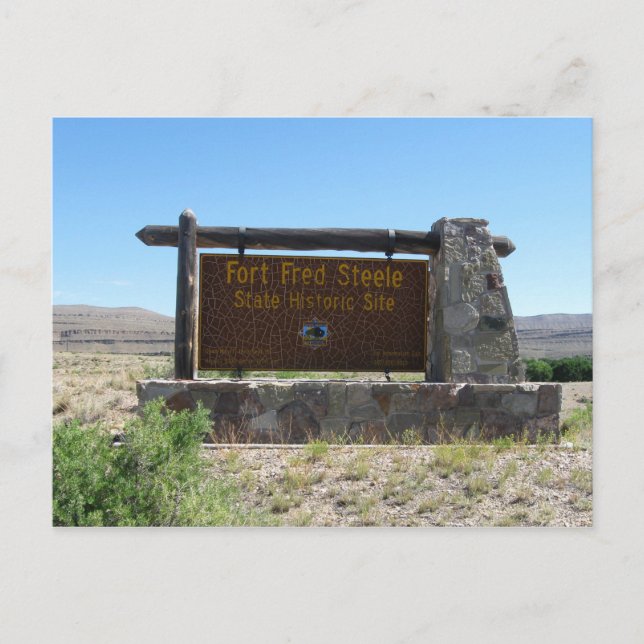 Postal Fort Fred Steele Rótulo Histórico Estatal de Entra (Anverso)